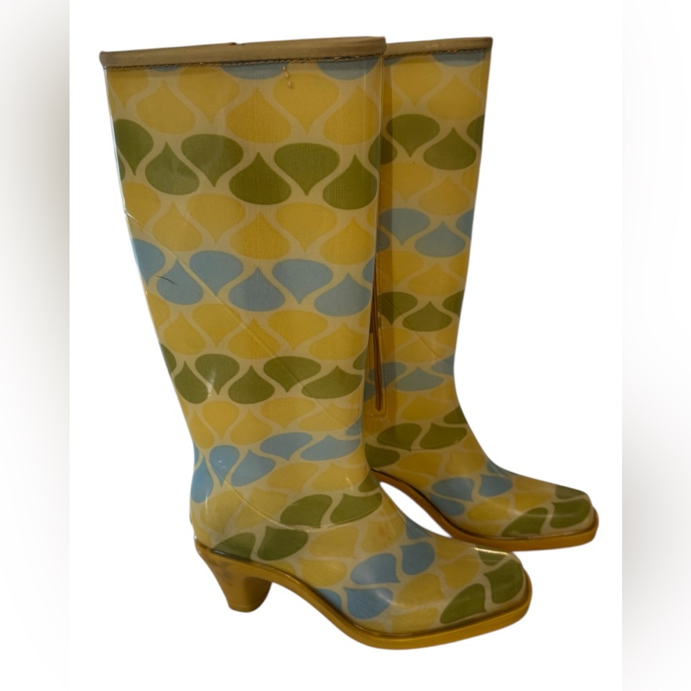 Dav Tear Drops Stylish Women's Patterned Rain Boots sz L 8/9